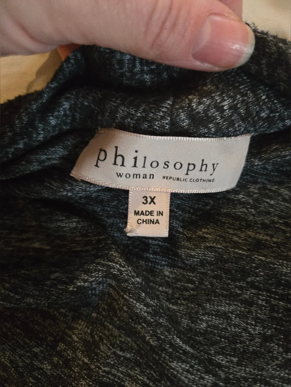 Anthropologie Philosophy | Heather Charcoal Open Front Cardigan, Size 3XL - Picture 4 of 7